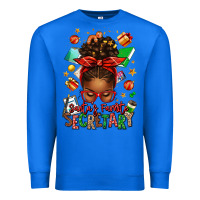True Royal santa's favorite secretary afro messy bun Premium Sweatshirt - texasbilliewilder