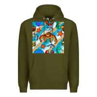 Army Green sea animals Premium Hoodie - BundleAndBundleShop