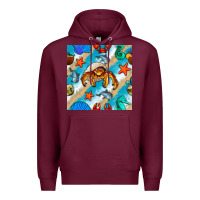 Burgundy sea animals Premium Hoodie - BundleAndBundleShop