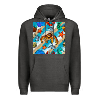 Charcoal Heather sea animals Premium Hoodie - BundleAndBundleShop