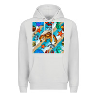 Dove Grey sea animals Premium Hoodie - BundleAndBundleShop