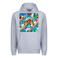 Heather Grey sea animals Premium Hoodie - BundleAndBundleShop