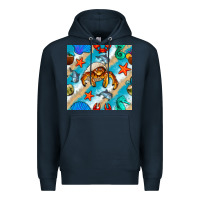 Navy sea animals Premium Hoodie - BundleAndBundleShop