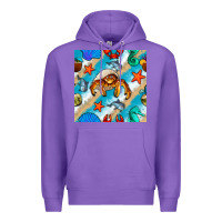 Purple sea animals Premium Hoodie - BundleAndBundleShop
