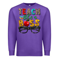 Purple teach like a boss Premium Sweatshirt - Zillion Design Studio