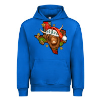 Cobalt Shaggy cow Texas Christmas Urban Hoodie - Jasminsmagicworld