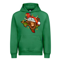 Emerald Shaggy cow Texas Christmas Urban Hoodie - Jasminsmagicworld