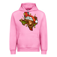Fuchsia Pink Shaggy cow Texas Christmas Urban Hoodie - Jasminsmagicworld