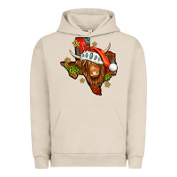 Pigment French Oak Shaggy cow Texas Christmas Urban Hoodie - Jasminsmagicworld