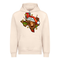 Sandshell Shaggy cow Texas Christmas Urban Hoodie - Jasminsmagicworld