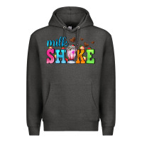 Charcoal Heather milk shake with chocolate heart Premium Hoodie - AdoDesignShop