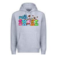 Heather Grey milk shake with chocolate heart Premium Hoodie - AdoDesignShop