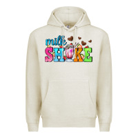 Oatmeal Heather milk shake with chocolate heart Premium Hoodie - AdoDesignShop
