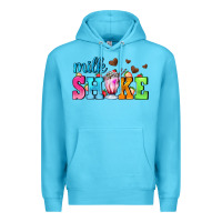 Ocean Blue milk shake with chocolate heart Premium Hoodie - AdoDesignShop