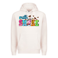 Pale Pink milk shake with chocolate heart Premium Hoodie - AdoDesignShop