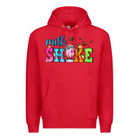 Red milk shake with chocolate heart Premium Hoodie - AdoDesignShop