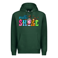 Sports Green milk shake with chocolate heart Premium Hoodie - AdoDesignShop