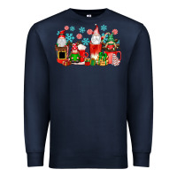 Navy christmas gnomes coffee cups Premium Sweatshirt - texasbilliewilder