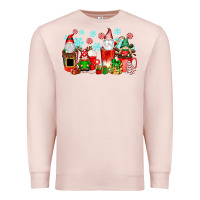 Pale Pink christmas gnomes coffee cups Premium Sweatshirt - texasbilliewilder