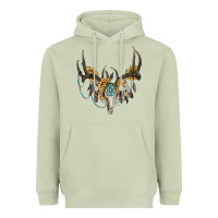 Matcha boho deer skull sunflowers and gemstone Heavyweight Hoodie - RanaPortraitStore