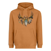 Meerkat boho deer skull sunflowers and gemstone Heavyweight Hoodie - RanaPortraitStore
