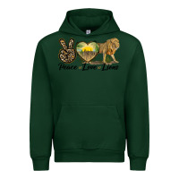 Forest Green peace love lions Urban Hoodie - LillyAllenDesigns