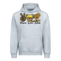 Heather Grey peace love lions Urban Hoodie - LillyAllenDesigns