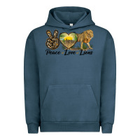 Pigment Midnight Navy peace love lions Urban Hoodie - LillyAllenDesigns