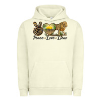 Pigment Pistachio peace love lions Urban Hoodie - LillyAllenDesigns