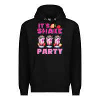 Black its shake party with milkshake Premium Hoodie - AdoDesignShop