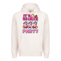 Pale Pink its shake party with milkshake Premium Hoodie - AdoDesignShop