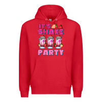 Red its shake party with milkshake Premium Hoodie - AdoDesignShop