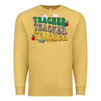 Antique Gold teacher teacher teacher Premium Sweatshirt - Zillion Design Studio