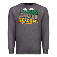 Charcoal Heather teacher teacher teacher Premium Sweatshirt - Zillion Design Studio