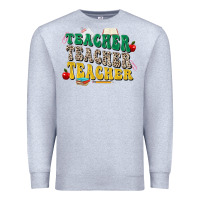 Heather Grey teacher teacher teacher Premium Sweatshirt - Zillion Design Studio