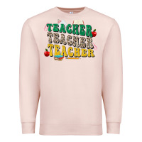 Pale Pink teacher teacher teacher Premium Sweatshirt - Zillion Design Studio