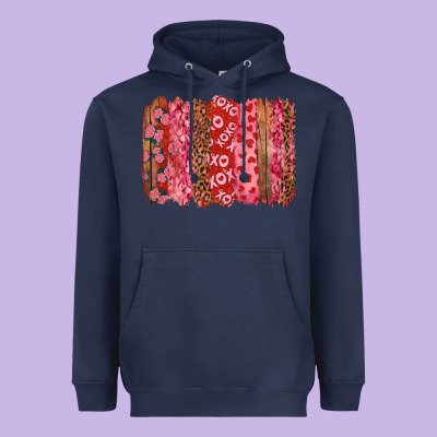 Valentine's Day Xoxo Brushstroke Heavyweight Hoodie Designed By Ranaportraitstore
