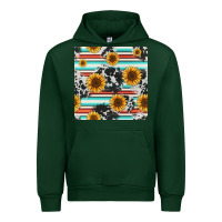Forest Green serape cowhide sunflowers seamless pattern 12inch Urban Hoodie - Jasminsmagicworld