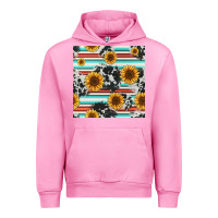 Fuchsia Pink serape cowhide sunflowers seamless pattern 12inch Urban Hoodie - Jasminsmagicworld