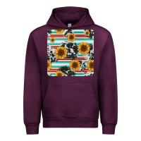 Mauve Wine serape cowhide sunflowers seamless pattern 12inch Urban Hoodie - Jasminsmagicworld