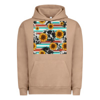 Pigment Burro serape cowhide sunflowers seamless pattern 12inch Urban Hoodie - Jasminsmagicworld