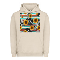 Pigment French Oak serape cowhide sunflowers seamless pattern 12inch Urban Hoodie - Jasminsmagicworld