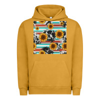 Pigment Peanut Butter serape cowhide sunflowers seamless pattern 12inch Urban Hoodie - Jasminsmagicworld