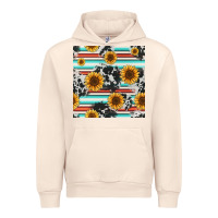 Sandshell serape cowhide sunflowers seamless pattern 12inch Urban Hoodie - Jasminsmagicworld