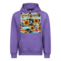 Tulip serape cowhide sunflowers seamless pattern 12inch Urban Hoodie - Jasminsmagicworld