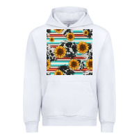 White serape cowhide sunflowers seamless pattern 12inch Urban Hoodie - Jasminsmagicworld