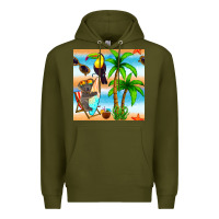 Army Green tropical animals seamless pattern Premium Hoodie - BundleAndBundleShop