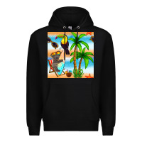 Black tropical animals seamless pattern Premium Hoodie - BundleAndBundleShop