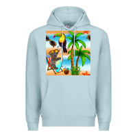 Blue Mist tropical animals seamless pattern Premium Hoodie - BundleAndBundleShop