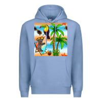 Colony Blue tropical animals seamless pattern Premium Hoodie - BundleAndBundleShop